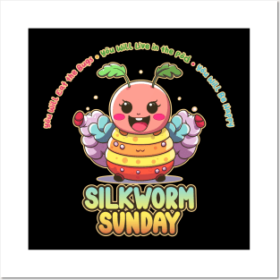 Silkworm Sunday Kawaii Bug Buffet Posters and Art